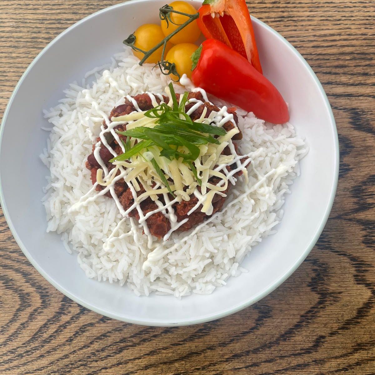 Rice bowl prepared at Yew Coffee
